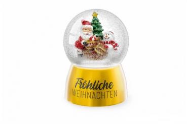 Glitzerkugel "Weihnachtsmann - Fröhliche Weihnachten", Schneekugel